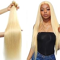 613 Bundles Human Hair 12A Blonde Straight Human Hair bundles 100% Unprocessed Brazilian Raw Virgin Human Hair Bundles 3 Bundles Human Hair