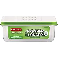 Rubbermaid FreshWorks Saver, Large Short Produce Storage Container, 11.3-Cup, Clear