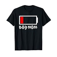 Funny BOY MOM Shirt Low Battery T-Shirt