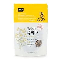 100% Natural Chrysanthemum Buds Loose Tea 25g, Mildly Sweet Flavor with Floral Aroma Dried & Roasted Petal Chrysanthemum Flowers Promote Health Benefits by Korean Tea Master Mr. Kim