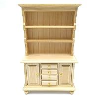 Posee Miniature Bookcase Bookshelf Cabinet Furniture Cupboard 1:12 Dollhouse Decoration (Burlywood)