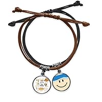 I Love Cooking Dumplings Potato Bracelet Rope Hand Chain Leather Smiling Face Wristband