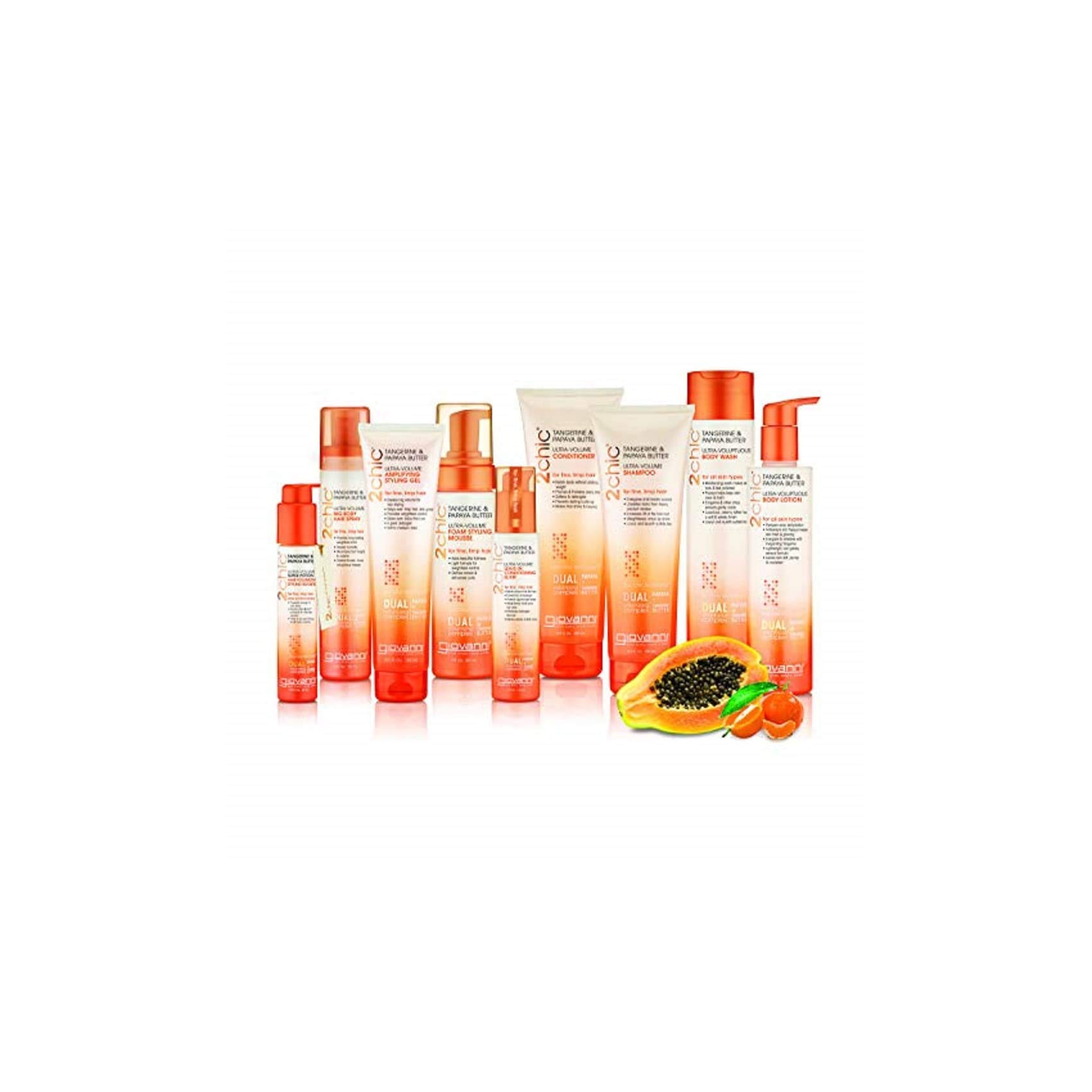 GIOVANNI 2chic Ultra-Volume Conditioner, 8.5oz. - Daily Volumizing Formula with Papaya & Tangerine Butter, Promotes Weightless Control for Fine Limp Thin Hair, No Parabens, Color Safe