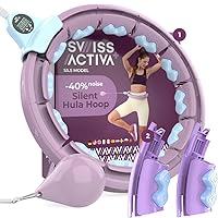 S5.S Silent Weight Loss Hula Hoop with Counter + Extension Set -Waist Size 22-49in - Infinity Smart Weighted Hula Hoop for Women