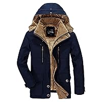 Mens Puffy Coat Winter Thicken Coat Warm Parka Jackets Puffer Jacket With Removable Hood Mountain Windbreaker Coats