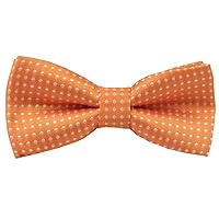 Dog or Cat Small Collar Bow Tie, Adjustable Puppy or Kitten Medium Neck Bowtie for Easter Wedding Birthday Gift D-D-T-1 (Orange with White Polka Dot)