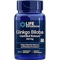 Ginkgo Biloba Certified Extract, 120 mg, 365 Caps by Life Extension (Pack of 2)