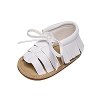 Infant Boys Girls Open Toe Solid Tassels Shoes First Walkers Shoes Summer Toddler Flat Sandals Kids Rainbow Flip Flops