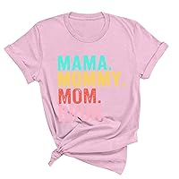 Mama Mommy Mom Bruh Shirts Women Mother's Day T-Shirts 2024 Summer Casual Short Sleeve Funny Letter Graphic Tee Tops