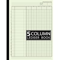 5 Column Ledger Book: Simple Five Column for Bookkeeping and Accounting | Log Book for Small Business and Personal Use: Beige Cover