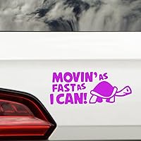 Novelty Movin As Fast As I Can Funny Car Stickers - Van Stickers - Campervan Decals - New Driver Sticker - Bumper Stickers - Funny Car Accessories (Purple)