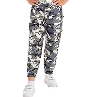 FEESHOW Kids Boys Camouflage Jogger Pants Elastic Waist Camo Cargo Trousers Sports Casual wear Slim fit