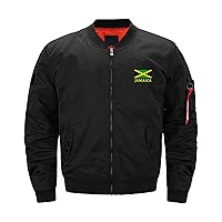 Jamaican Flag Men's Bomber Jacket Casual Coat Outwear with Pockets Windbreaker