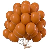 PartyWoo Burnt Orange Balloons, 50 pcs 12 Inch Boho Orange Balloons, Brownish Orange Balloons for Balloon Garland or Balloon Arch as Birthday Party Decorations, Baby Shower Decorations, Orange-F53