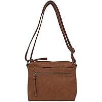 Oil Washed Faux Leather Adjustable Crossbody, Tan