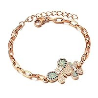 Bracelet Fashion Butterfly Copper Beads Adjustable Bracelets Lucky Stainless Steel Chain Bracelet Women Party Jewelry Preferred Gift (Metal Color : TZ-1650)