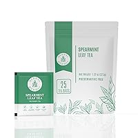 Spearmint Tea (25 Tea Bags) with Natural Spearmint Leaves Herbal Tea in Caffeine Free Easy to Use Tea Bags