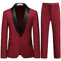 Lamgool Boys Suit Slim Fit 2-Piece Formal Set Tuxedo Blazer Jacket and Pants for Kids Prom Wedding Party Size 4-16 Years