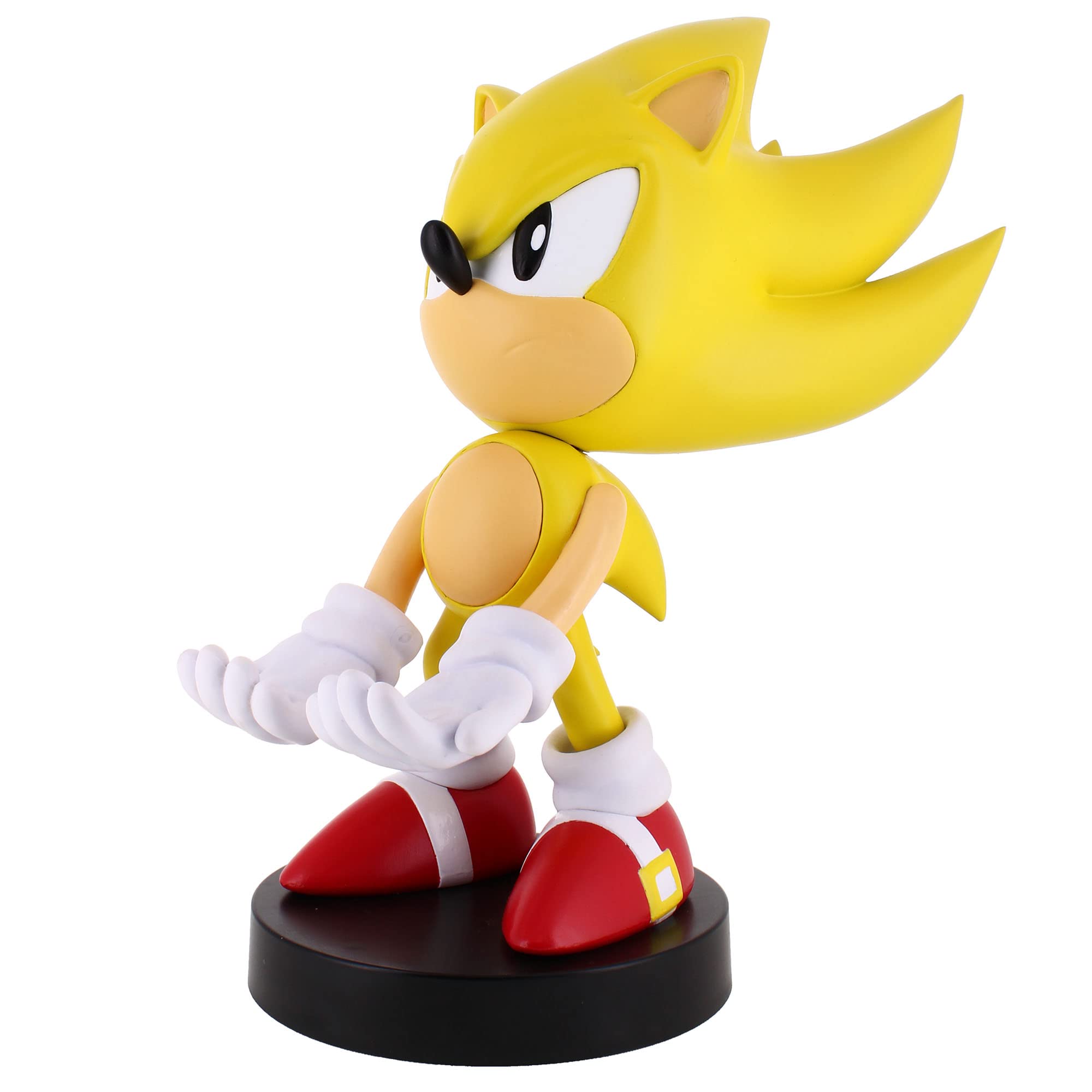 Exquisite Gaming Cable Guy: Phone/Controller Holder - SEGA Super Sonic, Includes a 4 Foot Charging Cable, Heavy Duty PVC Statue and Sturdy Base to Hold Your Stuff without Tipping Over