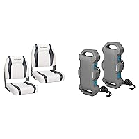 VIVOHOME Folding Low Back Boat Seats 2 Pack with VIVOHOME EVA Boat Fenders 2 Pack for Docking