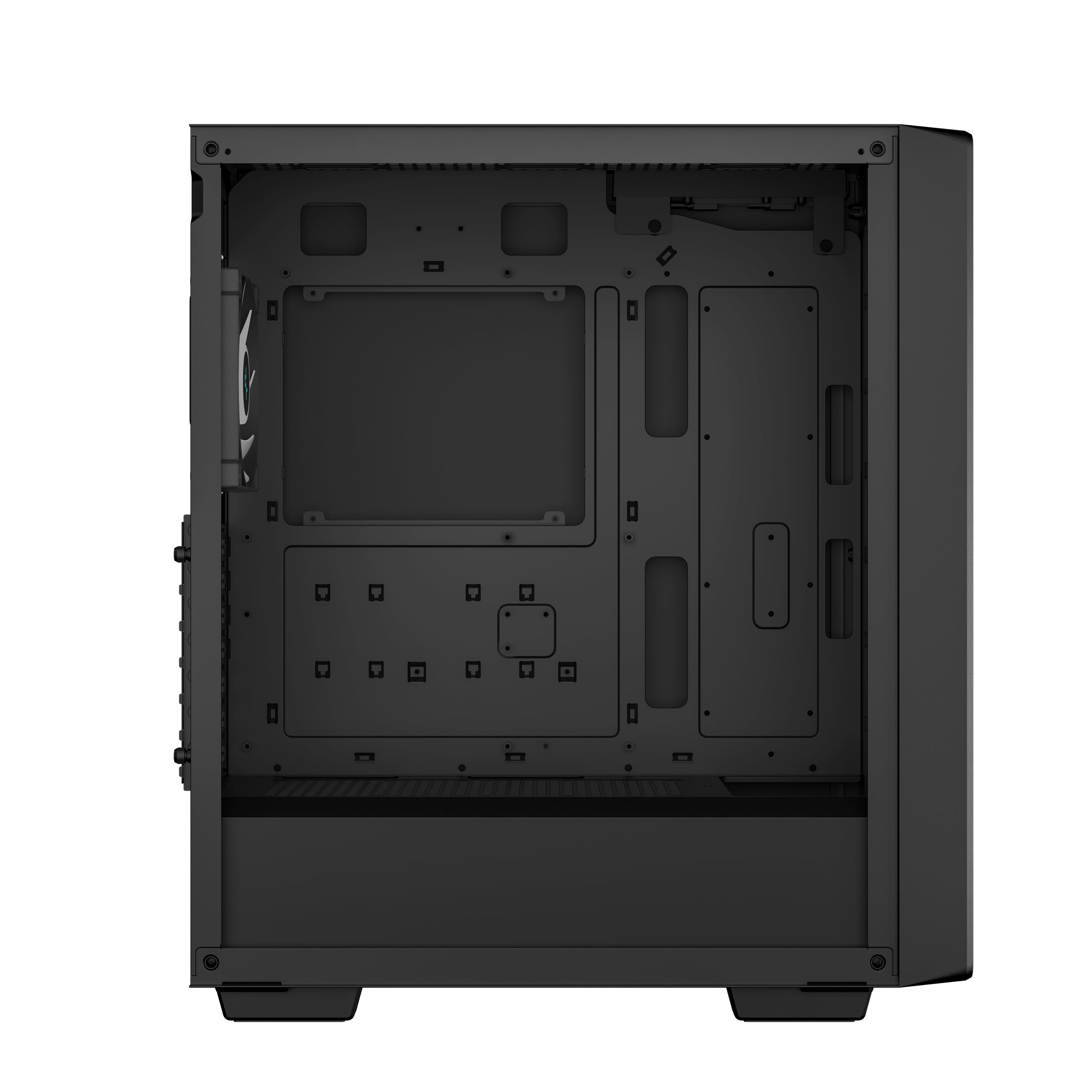 DeepCool CC560 V2 Mid-Tower ATX PC Case, 4X Pre-Installed 120mm LED Fans, Tempered Glass Side Panel, Black
