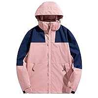 Women Girls Dressy Rain Jacket Waterproof with Hood Lightweight Long Sleeve Raincoat Travel Windbreaker with Pockets