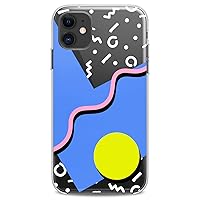 Case Compatible with iPhone 14 13 Pro Max 12 Mini 11 Xs X 8 Plus Xr 7 SE 6s 5 Hipster Abstract Flexible Silicone Clear Lux Geometric Girls Blue Design Slim Print Woman Cute Soft Glamour