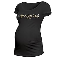 Preggers Maternity Shirt with Metallic foil Womens Maternity Shirt