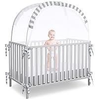 Baby Safety Pop up Crib Tent | Premium Crib Net to Keep Baby from Climbing Out | Upgraded Mesh Fabric | Protect Your Baby from Falls | Unisex Infant Crib Tent Net