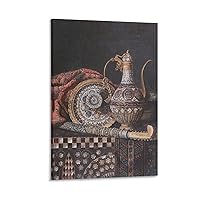 ESyem Posters Vintage Still Life Poster Oriental Antique Art Poster Pottery Poster Canvas Painting Posters And Prints Wall Art Pictures for Living Room Bedroom Decor 20x30inch(50x75cm) Frame-style