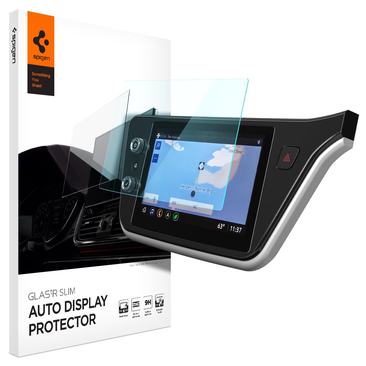 Spigen Tempered Glass Screen Protector [GlasTR Slim] designed for Chevrolet Bolt EV (2022/2023/2024),Chevrolet Bolt EUV (2022/2023/2024) 10.2 inch Dashboard Touchscreen - Crystal Clear