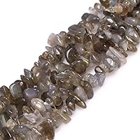 6-8mm Natural Labradorite Chips Beads for Jewelry Making Freeform Gray 34