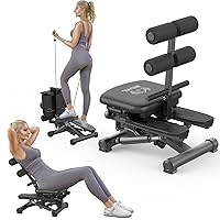Stair Stepper for Exercise with Resistance Bands,AB Workout Machine for Home Gym