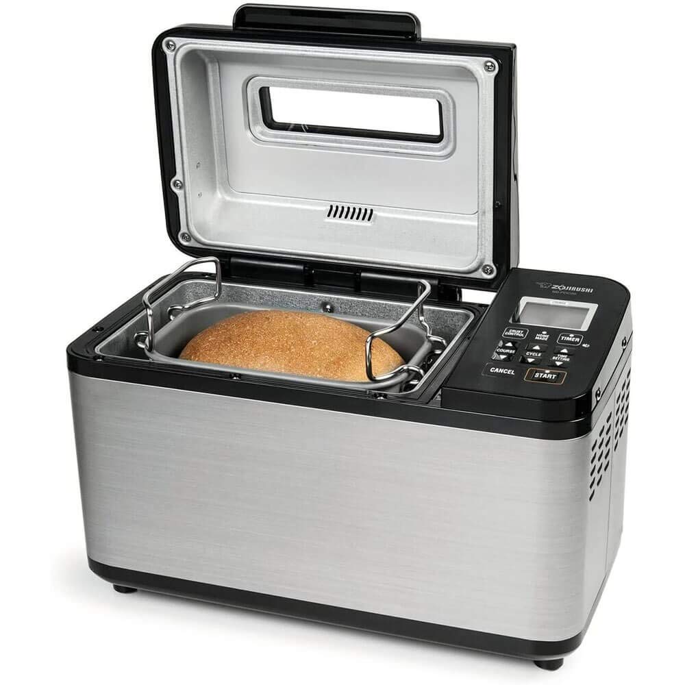 Zojirushi BB-PDC20BA Home Bakery Virtuoso Plus Breadmaker, 2 lb. loaf of bread, Stainless Steel/Black