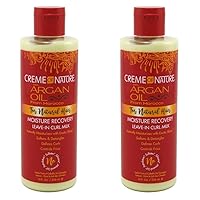 Creme of Nature, Argan Oil Moisture Recovery Leave In Curl Milk, Argan Oil of Morocco, Softens & Defines Curls, 8 Fl Oz (Pack of 2)