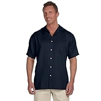 Men's Short Sleeve Bahama Cord Button Down Camp Shirt M570 Navy 4X Big