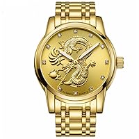 Luxury Gold Stainless Steel Analogue Quartz Watch Men Business Waterproof Wristwatch