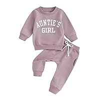 Toddler Baby Girl Clothes Daddys Girl Long Sleeve Pullover Sweatshirt Stretch Jogger Pants Infant Fall Winter Outfit