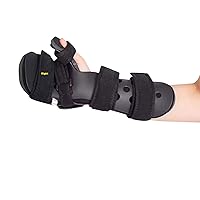 Stroke Hand Splint- Soft Resting Functional Finger Orthotics, Post Op, Locks Finger Splint Hemiplegia, Apoplexy, Traumatic Brain Injury Rehab (Black Puffy Right)