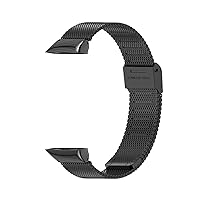 Milan Strap for Huawei Honor Band 6 Smart Wristband Bracelet Replacement Watch Strap Wrist Strap Metal Band (Color : Black, Size : for Huawei Band 6)