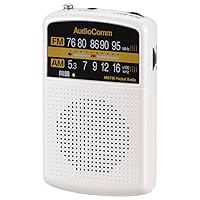 AudioComm AM/FM Pocket Radio, White RAD-P135N-W