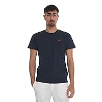 Chic Blue Embroidered Logo Tee - Regular Men's Fit
