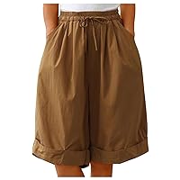 Plus Size Cargo Shorts for Women High Waisted Wide Leg Shorts Casual Summer Athletic Shorts Lightweight Baggy Short