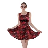 Womens Constellations Dress Starry Night Sky Moon Stars Space Planets Mrs. Frizzle Womens Skater Dress, XS-5XL