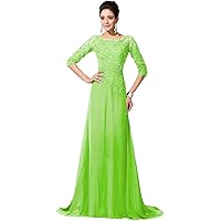 Vintage Chiffon and Applique Mother of The Bride Dresses Prom Formal Dress Half Sleeves