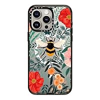 CASETiFY Impact iPhone 15 Pro Max Case [4X Military Grade Drop Tested / 8.2ft Drop Protection/Compatible with Magsafe] - Bee in The Flowers - Clear Black