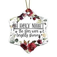 Oh Holy Night, Christmas, Stars Brightly Shining, Holy Night, Christmas Star, Stars, Art Tree Decoration Personalized Christmas Ornament for Girl Baptized Ornament Keepsake Christening Gift for Girls