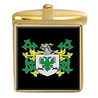 Sheviock Wales Family Crest Surname Coat Of Arms Gold Cufflinks Engraved Box