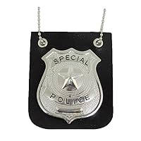 Pretend Play Police Badge With Chain Fashion Necklace