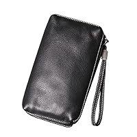 Leather Clutch Purse Wallet Men Wristlet Holder Wrist Bag Pack Business Handbag (Color : C, Size : 21 * 12 * 3m)